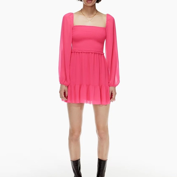 NWT Aritzia Wilfred Tempest Mini Dress Sz XL in Bright Rose - Picture 2 of 6